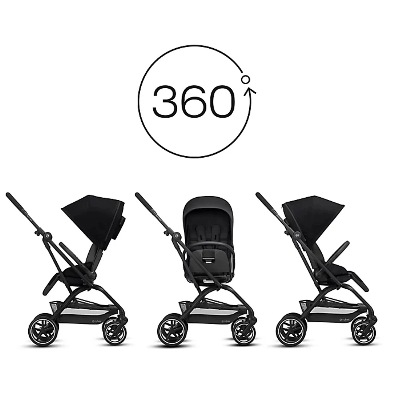 Cybex Eezy S Twist 2 Stroller Deep Black - Image 2