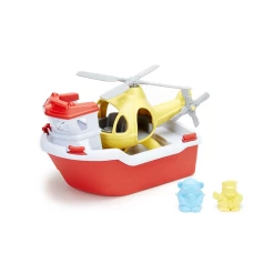 Green Toys Rescue Boat & Helicopter