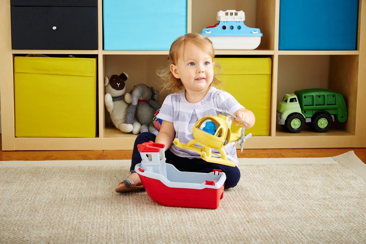 Green Toys Rescue Boat & Helicopter - Image 5