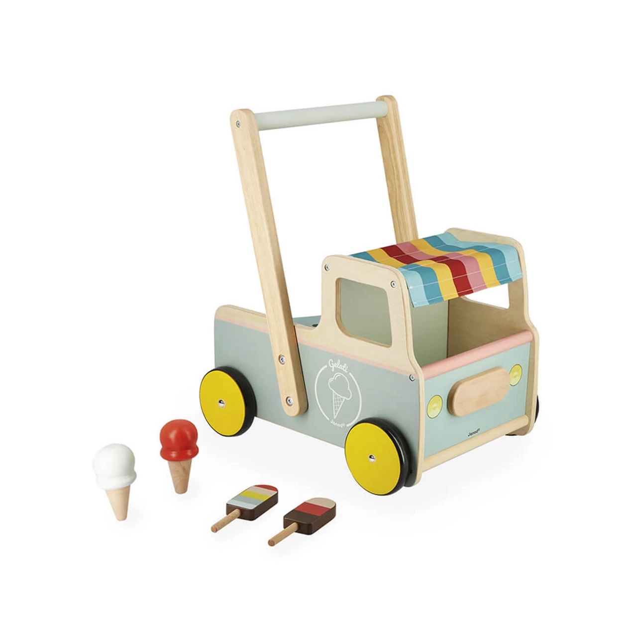 Janod Ice Cream Cart Push Along Trolley
