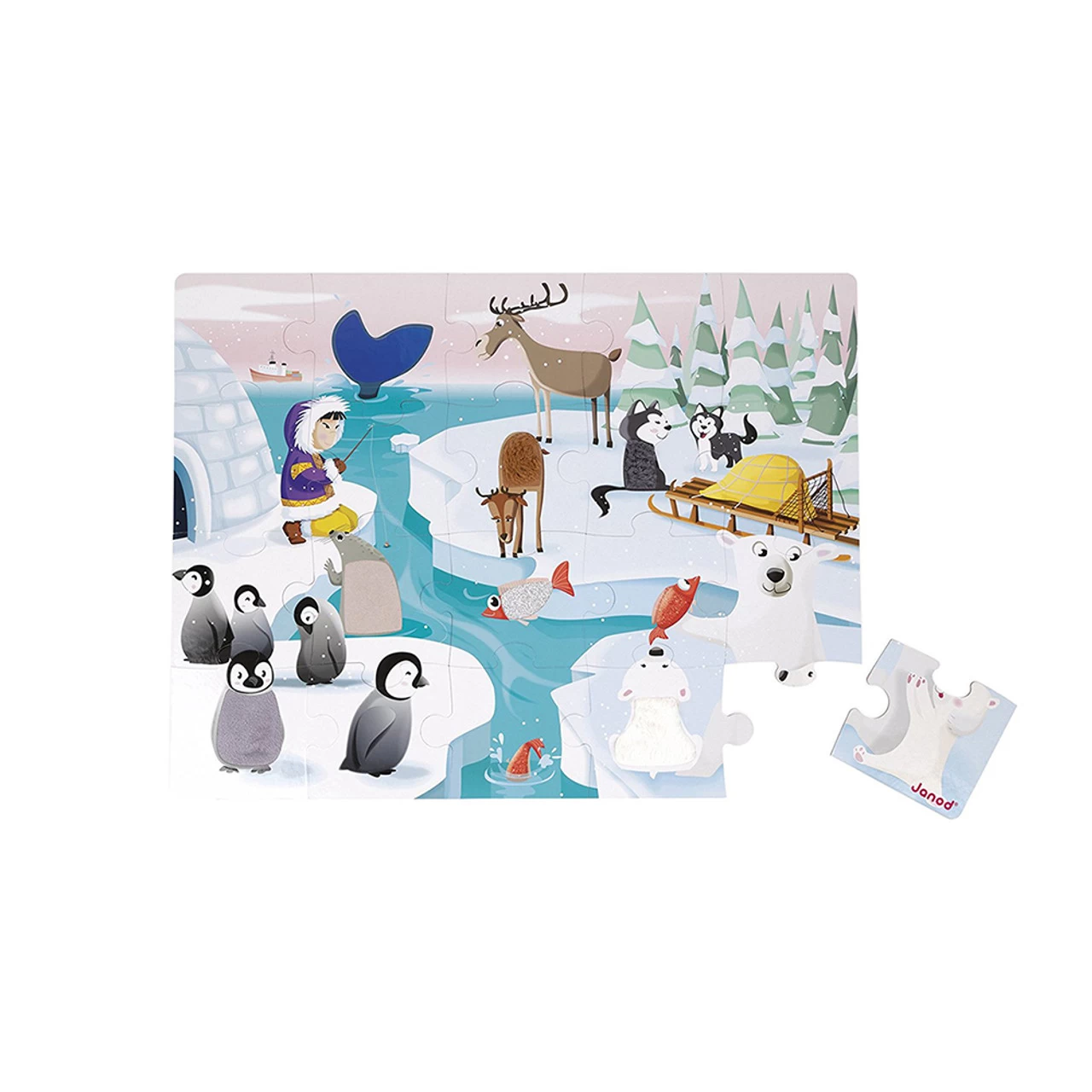 Janod Tactile Puzzle Life On Ice 20P - Image 2