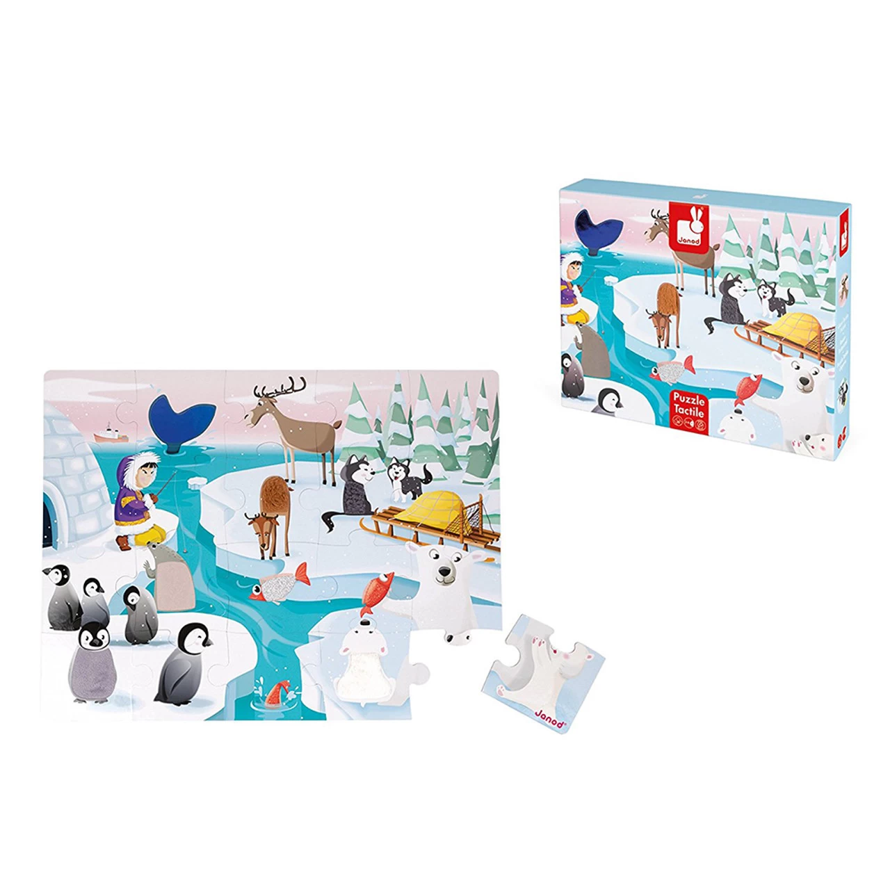 Janod Tactile Puzzle Life On Ice 20P - Image 3