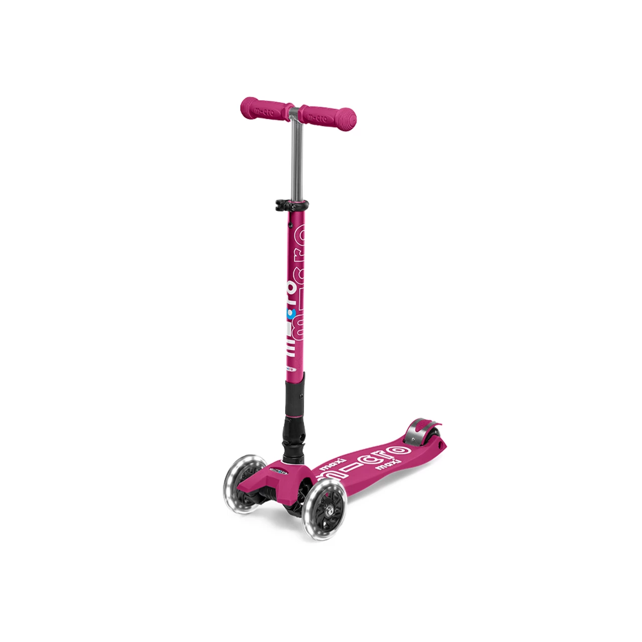 Micro Max Deluxe Foldable LED Kickboard | Berry Red