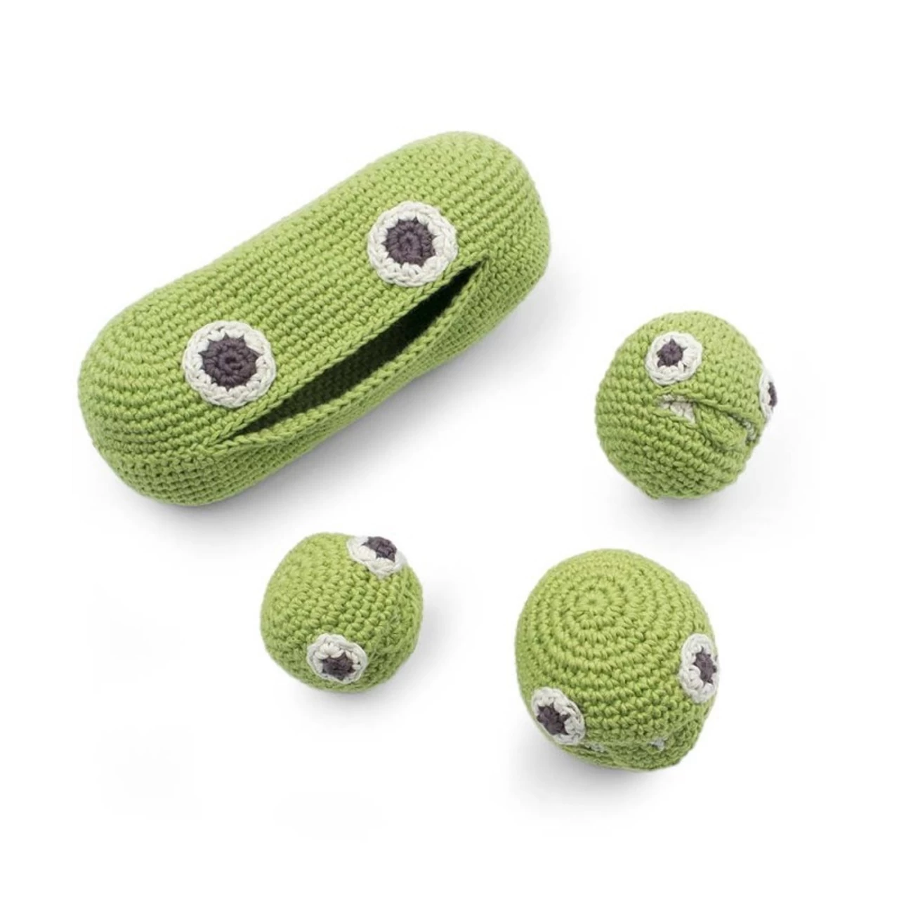 MyuM-The Veggy Toys 100% Organic Coton CLA THE GREEN PEAS FAMILLY - Image 3