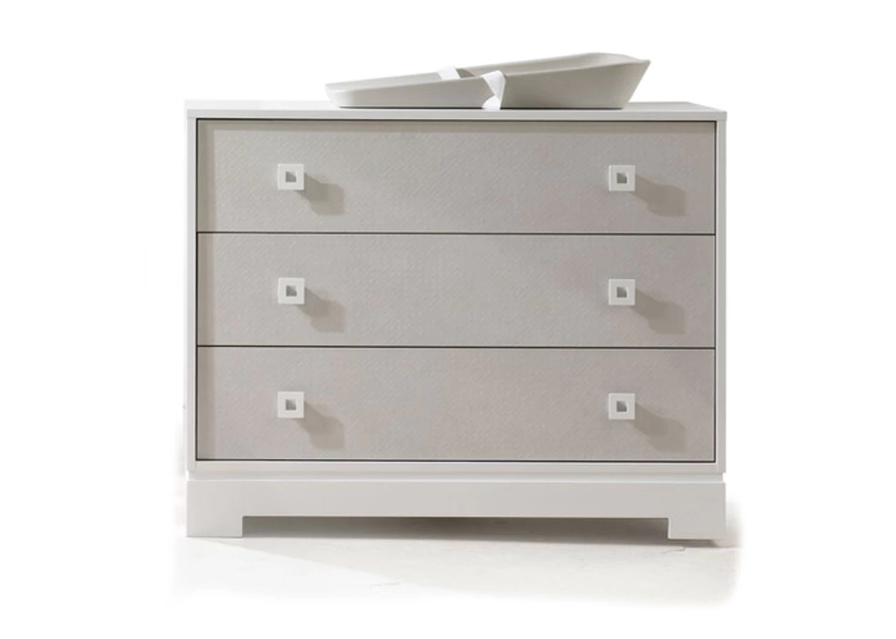 Natart Olson Convertible Crib & 3 Drawer Dresser XL White/Mosaic - Image 6