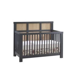 Natart Rustico-Moderno Crib GRAPHITE/NAT.OAK