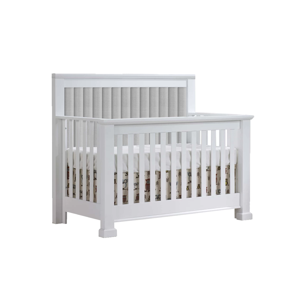 Natart Taylor ''5-in-1'' Convertible Crib With Panel White W Linen Grey