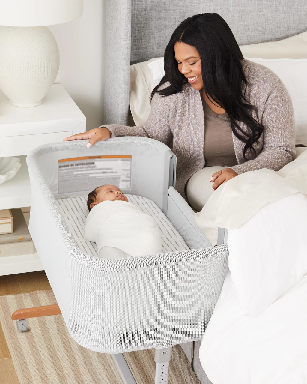 Skip Hop Cozy-Up 2-in-1 Bedside Sleeper - Bassinet-Grey - Image 3