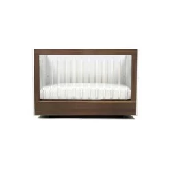 Spot On Square Roh Crib-White/Walnut - 1 Side Acrylic